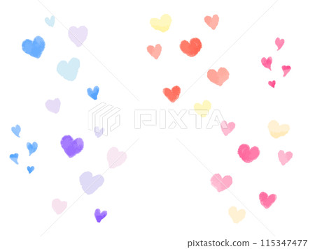 可愛的水彩心插圖集 115347477