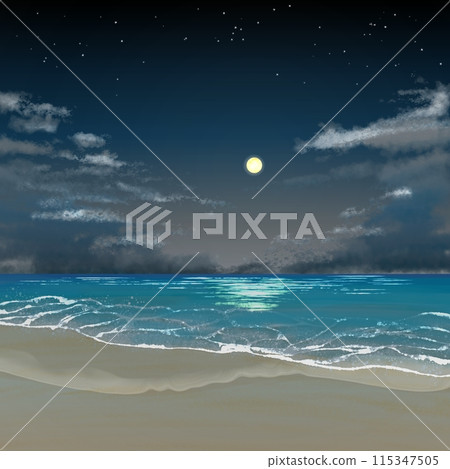 Moonrise over the sea 115347505