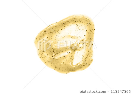 A sample of a scrub cream for washing. An exfoliating skin care product. Isolated on a white background 115347565