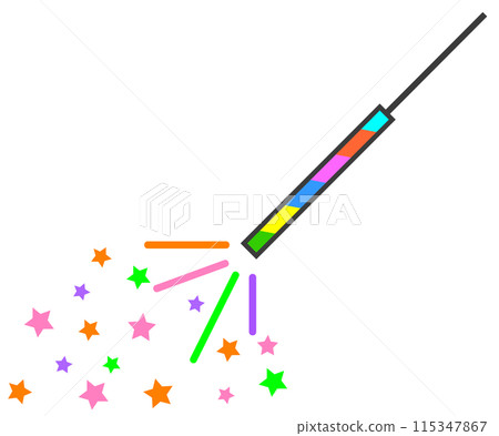 Illustration of hand-held fireworks, a seasonal sight to enjoy during summer vacation Illustration of hand-held fireworks, a seasonal sight to enjoy during summer vacation 115347867