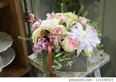 May flower box arrangement 115348425