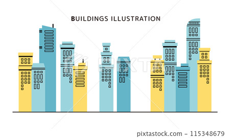 Pastel color modern background illustration of urban skyscrapers Pastel color modern background illustration of urban skyscrapers 115348679