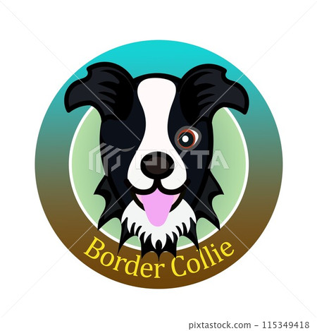 Border collie face illustration emblem 115349418