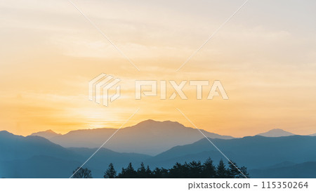 Evening view of Mt. Komagatake in the Central Alps 115350264