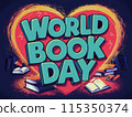 World book day. Education vector illustration 115350374