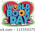 World book day. Education vector illustration 115350375