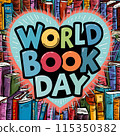 World book day. Education vector illustration 115350382