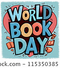 World book day. Education vector illustration 115350385