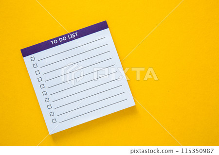 To Do lIst Planner with yellow background To Do lIst Planner with yellow background 115350987