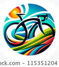 象徵夏天的自行車標誌設計 115351204