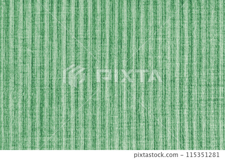Ridge texture background of velour corduroy green cloth. Large ribbed, coarse weaving fabric 115351281