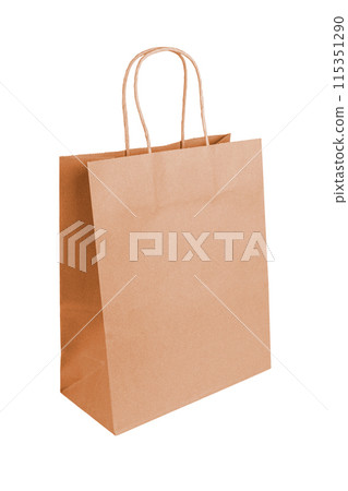 Eco friendly shopping bag made from recycled paper isolated on white background, ecology, recycling Eco friendly shopping bag made from recycled paper isolated on white background, ecology, recycling 115351290