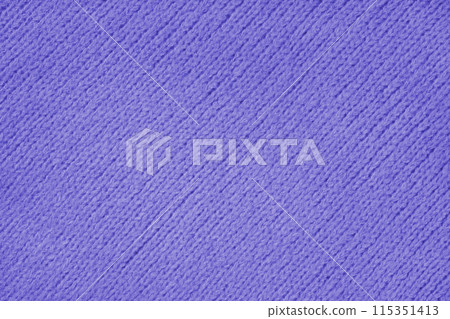 Purple knitted woolen jersey fabric with diagonal weaving, sweater, pullover texture background 115351413