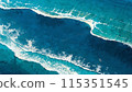 Tropical seascape in aerial perspective. AI generated illustration 115351545