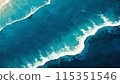 Tropical seascape in aerial perspective. AI generated illustration 115351546