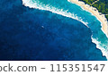 Tropical seascape in aerial perspective. AI generated illustration 115351547