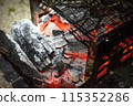 Burning charcoal 115352286