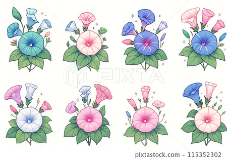 可愛的牽牛花插畫 115352302