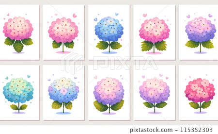 多彩繡球花的插圖 115352303