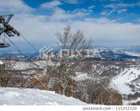 The Sea of Japan as seen from Madarao Kogen Ski Resort The Sea of Japan as seen from Madarao Kogen Ski Resort 115352320