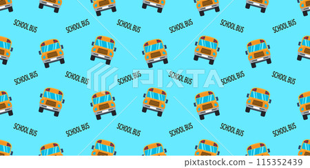 Pattern with a yellow school bus. Pattern with a yellow school bus. 115352439