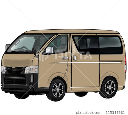 麵包車棕色棕色麵包車微型車風格 麵包車棕色棕色麵包車微型車風格 115353681