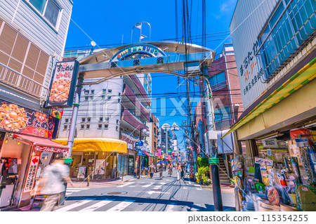 Kawasaki cityscape in Japan in June. View of the shopping street in front of Tokyu Railway's Shin-Maruko Station, Shin-Maruko Toeikai, etc. 115354255