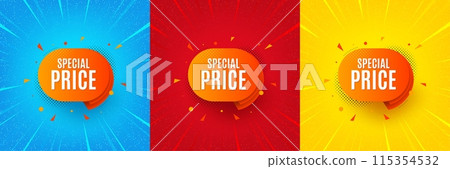 Special price sticker. Sunburst offer banner, flyer or poster. Discount banner shape. Sale coupon bubble icon. Special price promo event banner. Starburst pop art coupon. Special deal. Vector Special price sticker. Sunburst offer banner, flyer or poster. Discount banner shape. Sale coupon bubble icon. Special price promo event banner. Starburst pop art coupon. Special deal. Vector 115354532