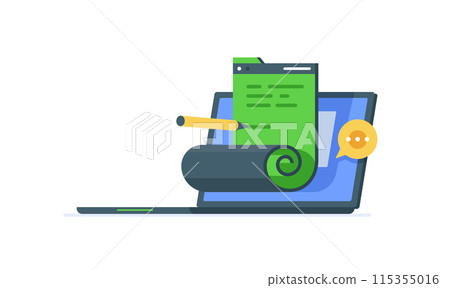 World blogging and media content making,public relations, PR agency concept,icon laptop page pencil speaker flat,digital advertising World blogging and media content making,public relations, PR agency concept,icon laptop page pencil speaker flat,digital advertising 115355016