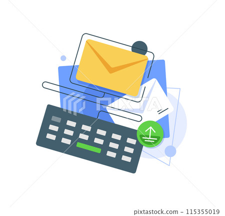 Email and messaging,Email marketing campaign,flat design icon vector illustration 115355019