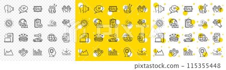 Outline Video conference, Collagen skin and Upper arrows line icons pack for web with Diagram, Text message, Sports arena line icon. Approved report, Psychology. Yellow design with 3d stars. Vector Outline Video conference, Collagen skin and Upper arrows line icons pack for web with Diagram, Text message, Sports arena line icon. Approved report, Psychology. Yellow design with 3d stars. Vector 115355448