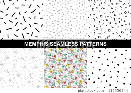 Collection of abstract memphis patterns. Collection of abstract memphis patterns. 115356344