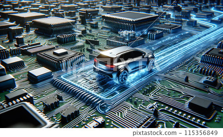 Image of semiconductors and SDV (Software Defined Vehicle) Image of semiconductors and SDV (Software Defined Vehicle) 115356849