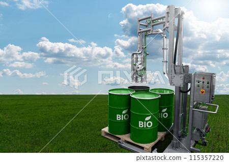 Pump for unloading biofuel to drums. 115357220