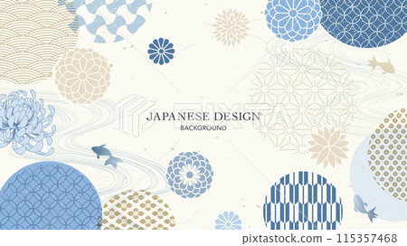 很酷的日本圖案和花卉背景/微風圖像 很酷的日本圖案和花卉背景/微風圖像 115357468