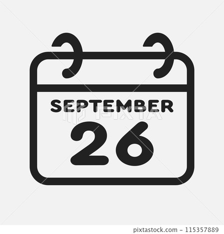 Icon page calendar day - 26 September 115357889