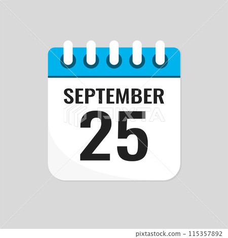 Icon page calendar day - 25 September 115357892