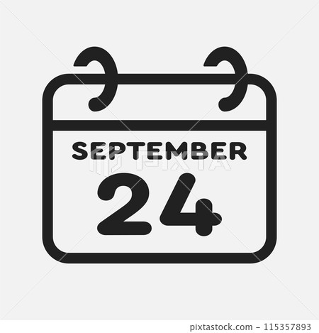 Icon page calendar day - 24 September 115357893