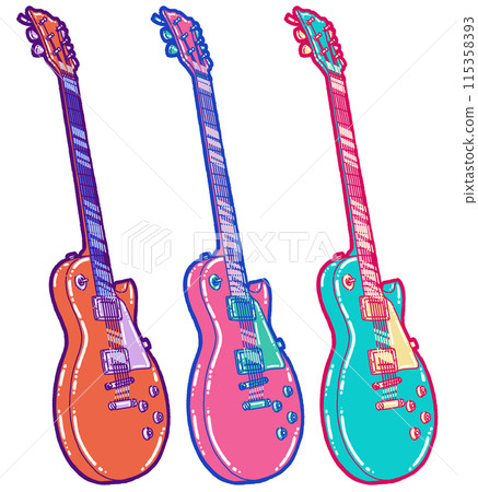 Colorful electric guitar illustration 115358393