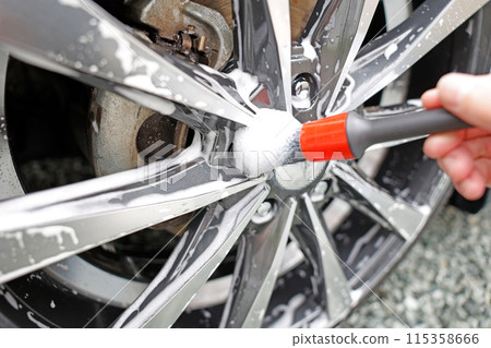 Image of washing car wheels Image of washing car wheels 115358666