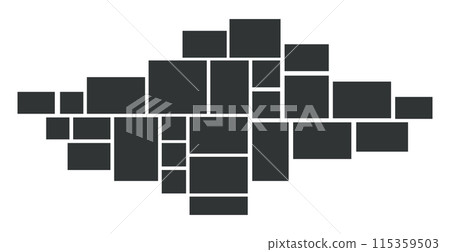 Template composition collage template for photos. Vector design and grid for photos. Simple trendy geometric design on a white background 115359503