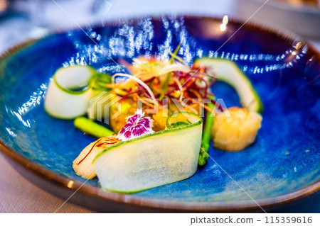 Dinner with thai dishes in Patong, in Phuket, Thailand 115359616