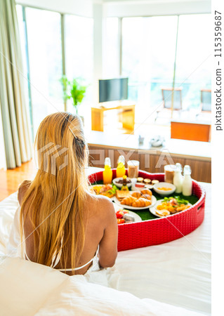Floating brekfast in a heart shape in Patong, in Phuket, Thailand 115359687