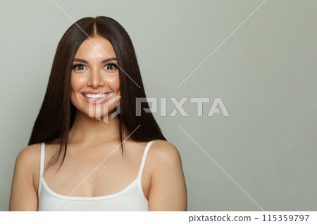Beautiful model woman with natural make-up, healthy skin and long hair. Female beauty, cosmetology 115359797