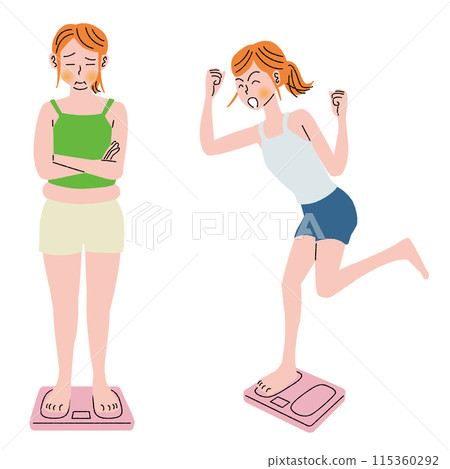 Lose weight_gain_female_weighing scale 115360292