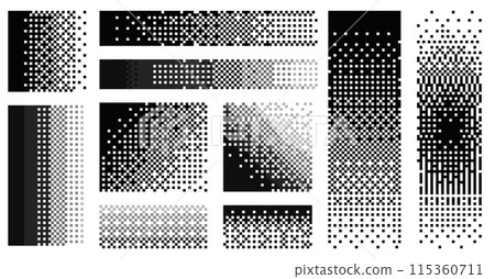 Pixel disintegration background. Retro 8 bit game effect, old TV screen damage, 2D sprite graphic. Vector dithering and noise dissolve effect. Pixel disintegration background. Retro 8 bit game effect, old TV screen damage, 2D sprite graphic. Vector dithering and noise dissolve effect. 115360711