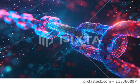 Finance and investment with blockchain security. Banking currency and binary code in digital commerce. Secure electronic transactions and financial network in virtual cyberspace. 115360897