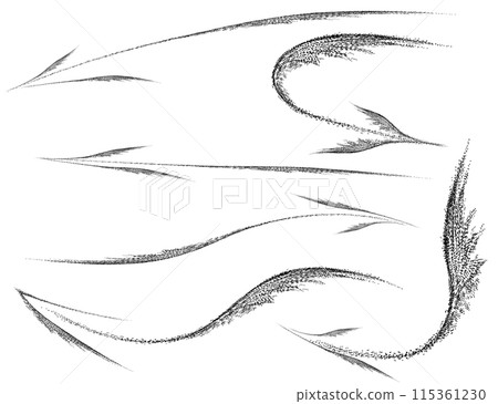 Textured black arrows, great isolated set 115361230