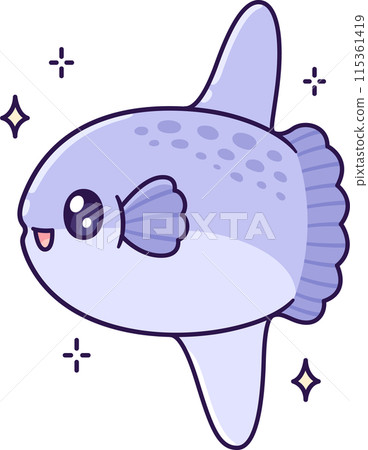 Kawaii sunfish drawing 115361419