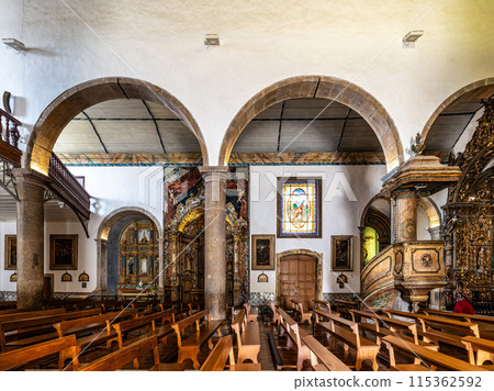 Interior of Sao Pedro church, Igreja de Sao Pedro in Faro, Portugal. 115362592
